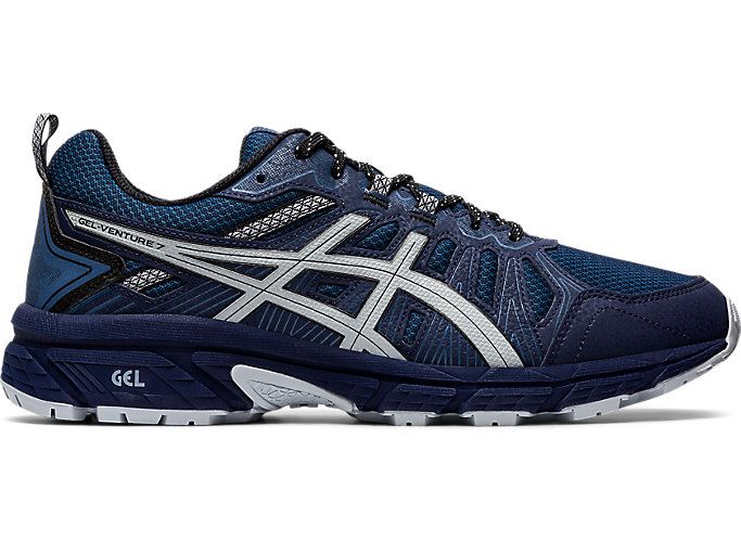 Navy / Grey Asics GEL-VENTURE 7 Men's Trail Running Shoes | DMJV4488