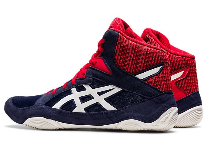 Navy / Red Asics SNAPDOWN 3 Men's Wrestling Shoes | QRKZ7842