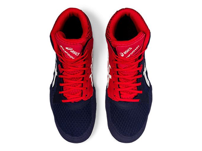 Navy / Red Asics SNAPDOWN 3 Men's Wrestling Shoes | QRKZ7842