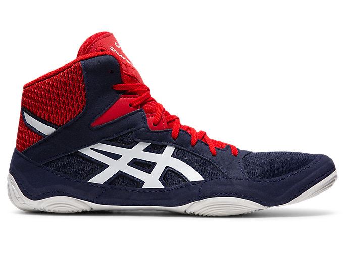 Navy / Red Asics SNAPDOWN 3 Men\'s Wrestling Shoes | QRKZ7842