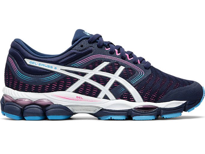 Navy / White Asics GEL-ZIRUSS 3 Women\'s Running Shoes | QGKY1460