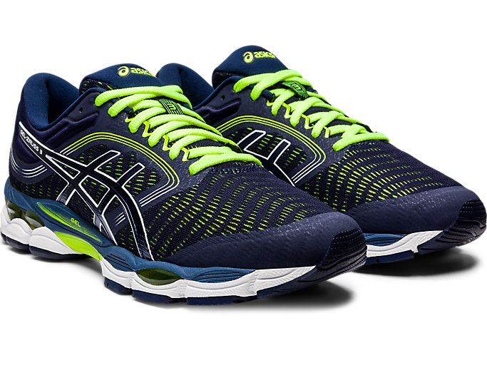 Navy / Yellow Asics GEL-ZIRUSS 3 Men's Running Shoes | ZDBO1521