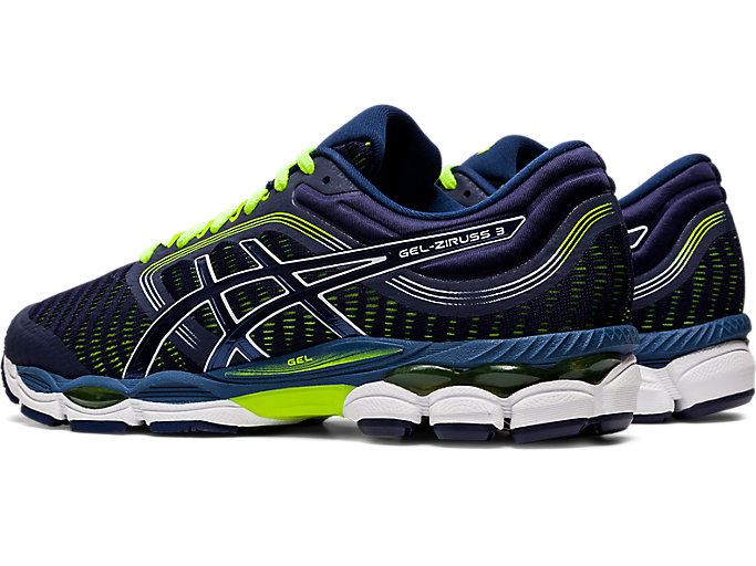 Navy / Yellow Asics GEL-ZIRUSS 3 Men's Running Shoes | ZDBO1521