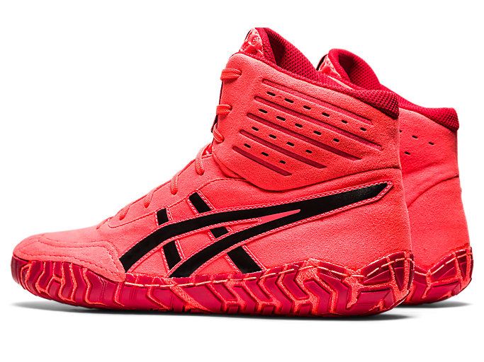 Orange Red / Black Asics AGGRESSOR 4 TOKYO Men's Wrestling Shoes | FOTX4790