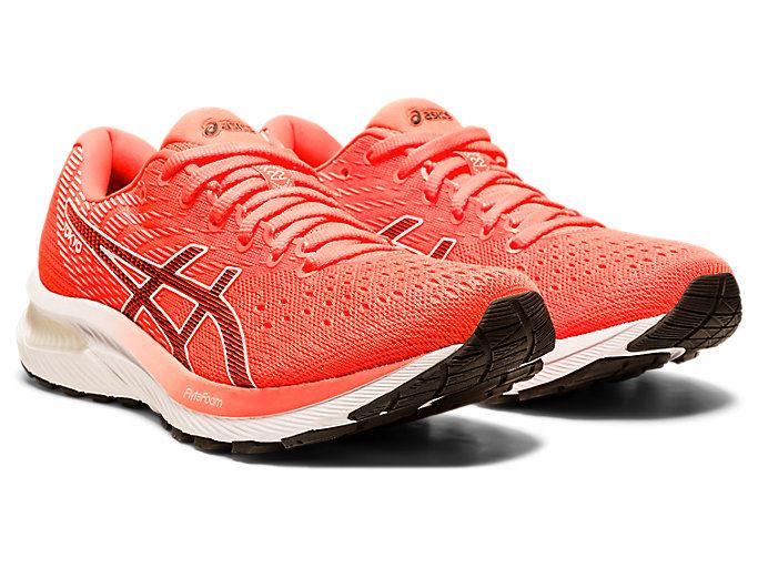 Orange Red / Black Asics GEL-CUMULUS 22 Women's Running Shoes | SJHK7925