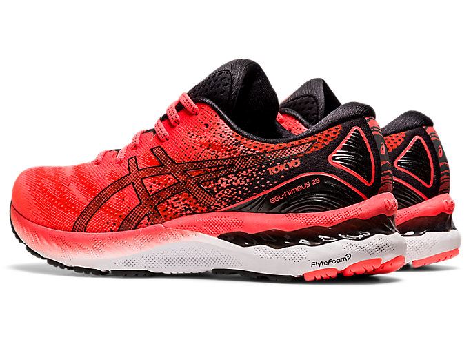 Orange Red / Black Asics GEL-NIMBUS 23 TOKYO Men's Running Shoes | GQQT1676