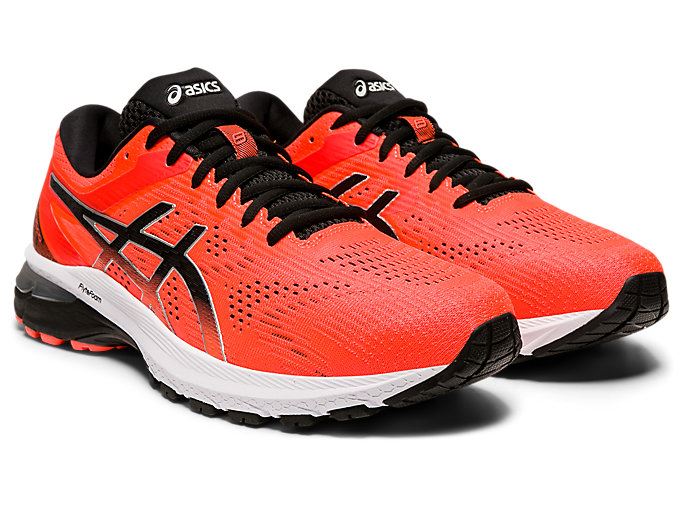 Orange Red / Black Asics GT-2000 8 Men's Running Shoes | GNAH2957