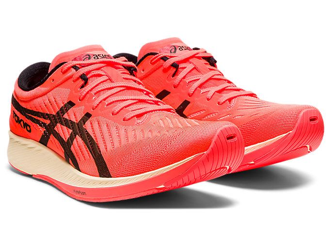 Orange Red / Black Asics METARACER TOKYO Women's Running Shoes | IRNM6062