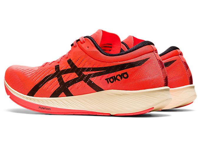 Orange Red / Black Asics METARACER TOKYO Women's Running Shoes | IRNM6062