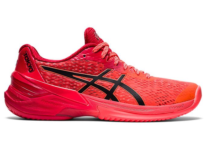 Orange Red / Black Asics SKY ELITE FF TOKYO Women's Volleyball Shoes | NRJE3435