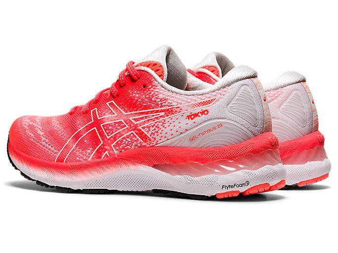 Orange Red / White Asics GEL-NIMBUS 23 TOKYO Women's Running Shoes | RPSL7224