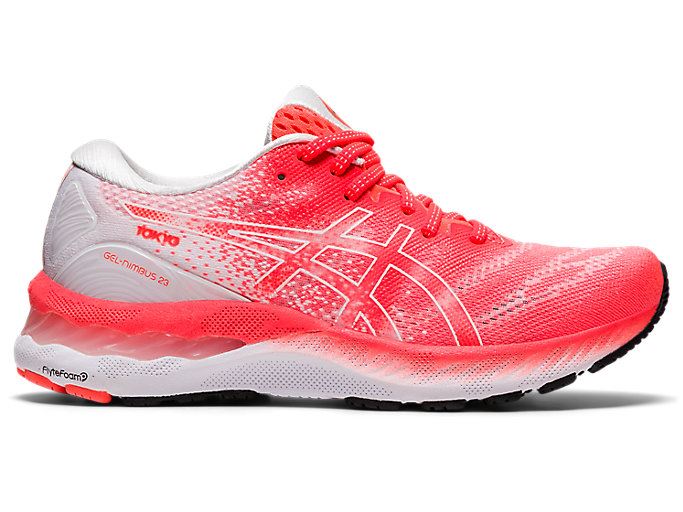 Orange Red / White Asics GEL-NIMBUS 23 TOKYO Women's Running Shoes | RPSL7224