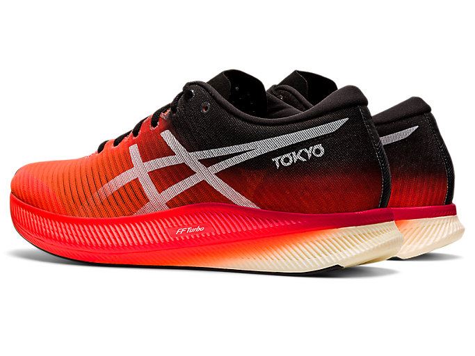 Orange Red / White Asics METASPEED EDGE Men's Running Shoes | HXLF1845