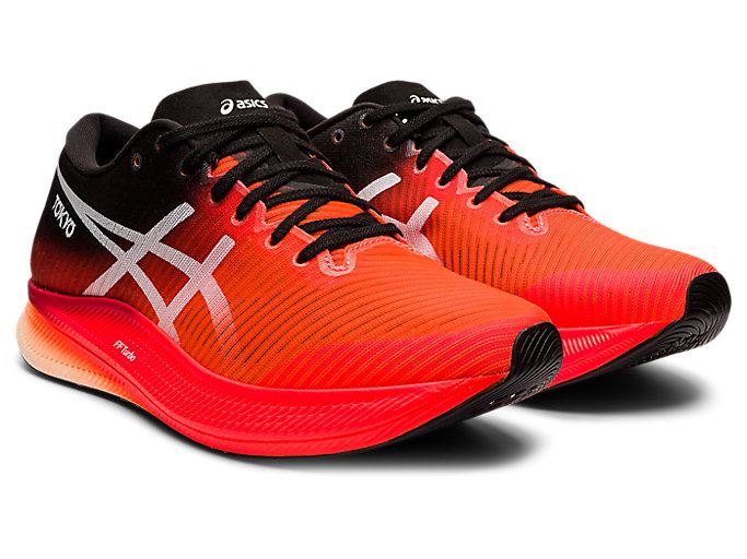 Orange Red / White Asics METASPEED EDGE Women's Running Shoes | MCVJ8796