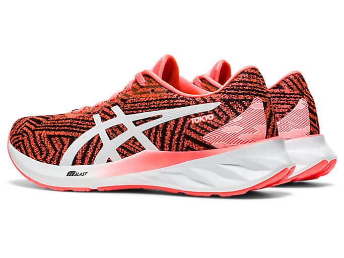 Orange Red / White Asics ROADBLAST TOKYO Women's Running Shoes | QVDO5816