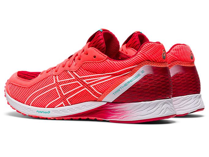 Orange Red / White Asics TARTHEREDGE 2 Women's Running Shoes | OJTM3043