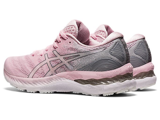 Pink / Silver Asics GEL-NIMBUS 23 Women's Running Shoes | ZSJI3884