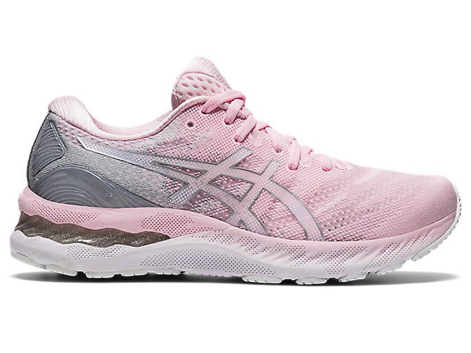 Pink / Silver Asics GEL-NIMBUS 23 Women\'s Running Shoes | ZSJI3884