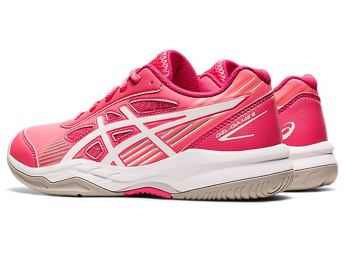 Pink / White Asics GEL-GAME 8 GS Kids' Sneakers | FCMA2732