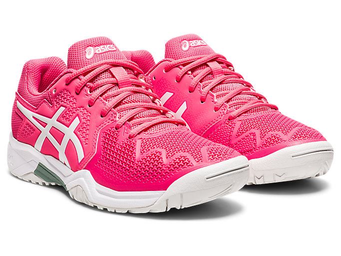 Pink / White Asics GEL-Resolution 8 GS Kids' Sneakers | YDHX6725