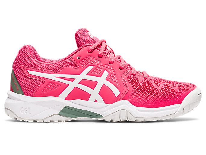 Pink / White Asics GEL-Resolution 8 GS Kids\' Sneakers | YDHX6725