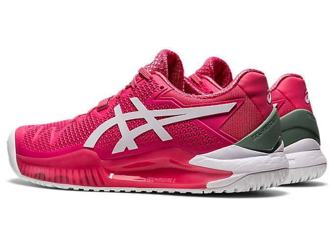 Pink / White Asics GEL-Resolution 8 Women's Tennis Shoes | JSFI4458