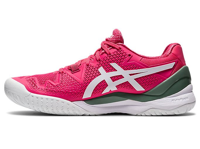 Pink / White Asics GEL-Resolution 8 Women's Tennis Shoes | JSFI4458