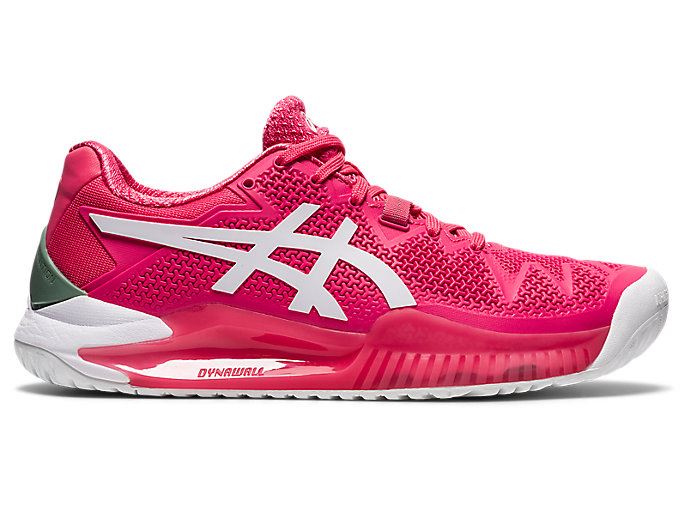 Pink / White Asics GEL-Resolution 8 Women\'s Tennis Shoes | JSFI4458