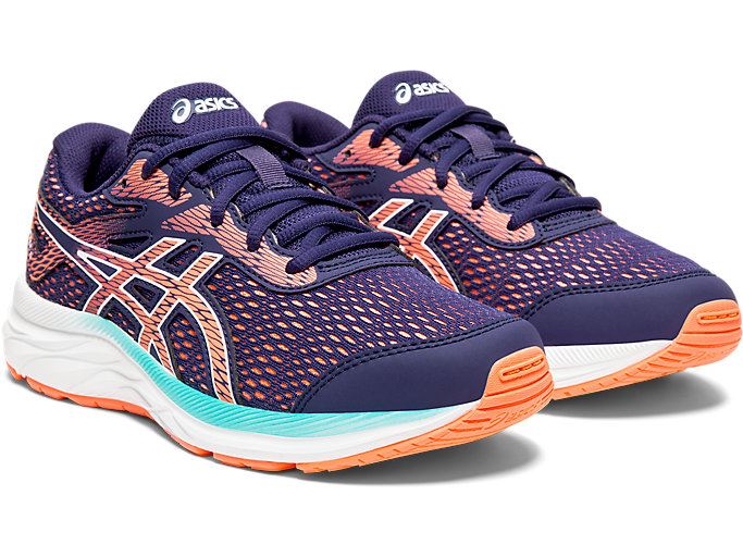 Purple / Orange Coral Asics GEL-EXCITE 6 GS Kids' Sneakers | QXHX2474