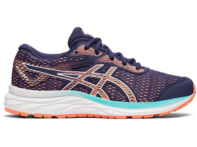 Purple / Orange Coral Asics GEL-EXCITE 6 GS Kids\' Sneakers | QXHX2474