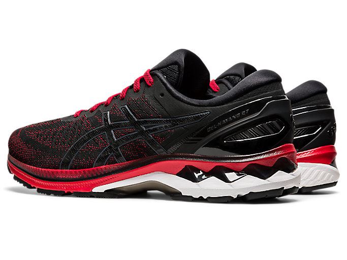 Red / Black Asics GEL-KAYANO 27 Men's Running Shoes | NQBF6065