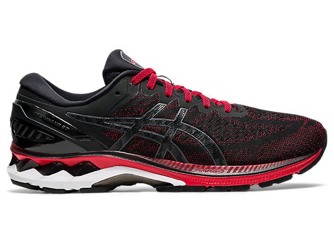 Red / Black Asics GEL-KAYANO 27 Men's Running Shoes | NQBF6065