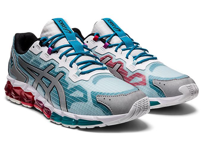 Red / Turquoise Blue Asics GEL-QUANTUM 360 6 Men's Sneakers | YZRU3725