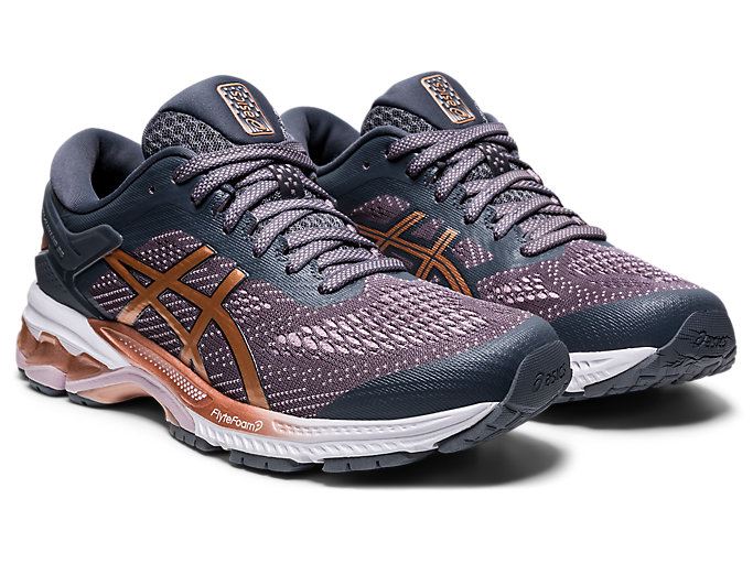 Rose Gold Asics GEL-KAYANO 26 Women's Running Shoes | XIBN8438