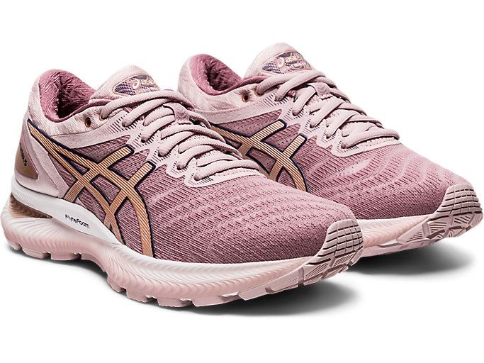 Rose / Rose Gold Asics GEL-Nimbus 22 Women's Running Shoes | ZUSN7666