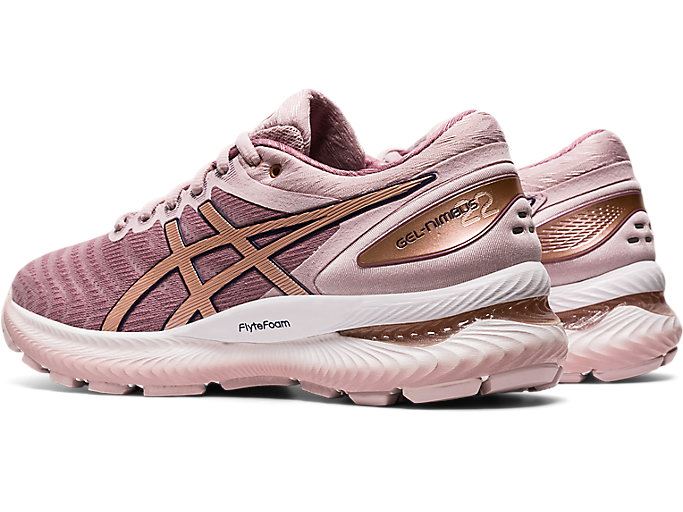 Rose / Rose Gold Asics GEL-Nimbus 22 Women's Running Shoes | ZUSN7666