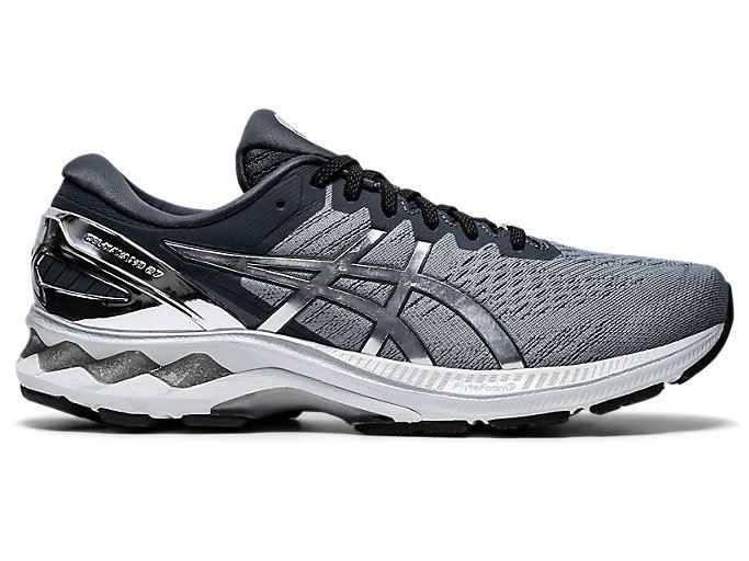 Silver Asics GEL-KAYANO 27 PLATINUM Men\'s Running Shoes | HJPT8820