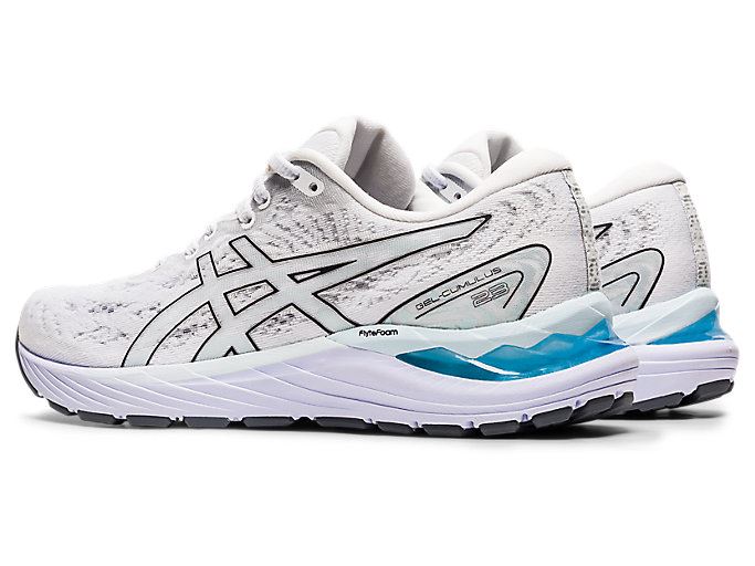 White / Black Asics GEL-CUMULUS 23 Women's Running Shoes | YZUW0265