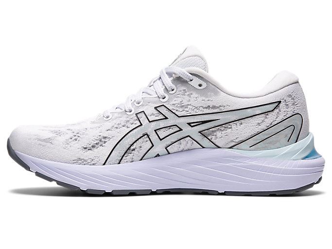 White / Black Asics GEL-CUMULUS 23 Women's Running Shoes | YZUW0265