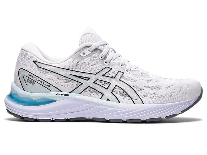 White / Black Asics GEL-CUMULUS 23 Women's Running Shoes | YZUW0265