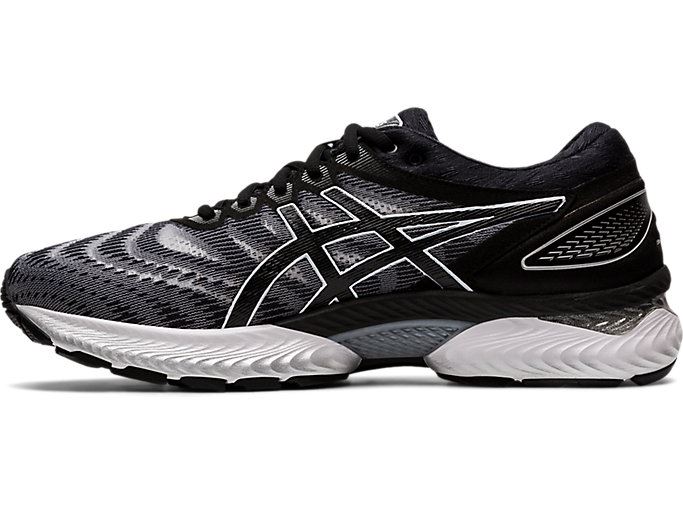 White / Black Asics GEL-Nimbus 22 Men's Running Shoes | HMVV9286