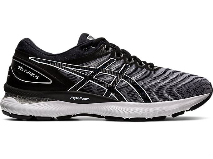 White / Black Asics GEL-Nimbus 22 Men\'s Running Shoes | HMVV9286