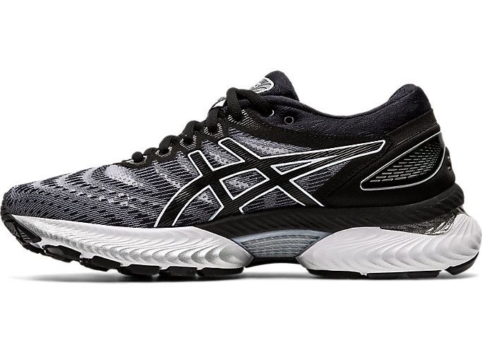 White / Black Asics GEL-Nimbus 22 Women's Running Shoes | WZDF8923