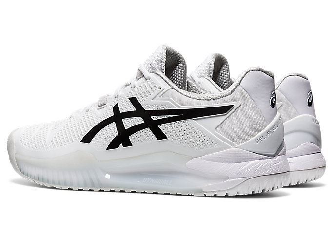 White / Black Asics GEL-Resolution 8 Men's Tennis Shoes | GLOP1869