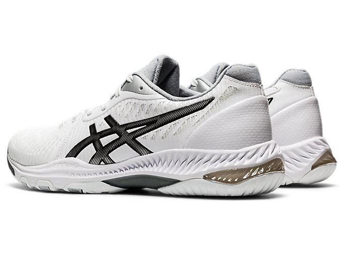 White / Black Asics NETBURNER BALLISTIC FF 2 Women's Volleyball Shoes | UIRG8513