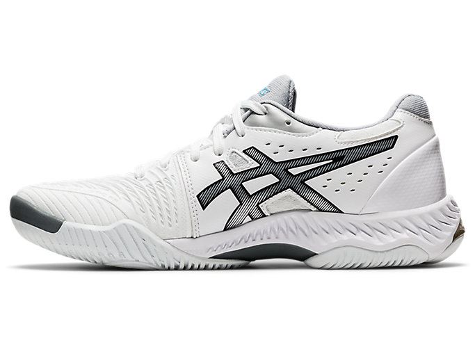 White / Black Asics NETBURNER BALLISTIC FF 2 Women's Volleyball Shoes | UIRG8513