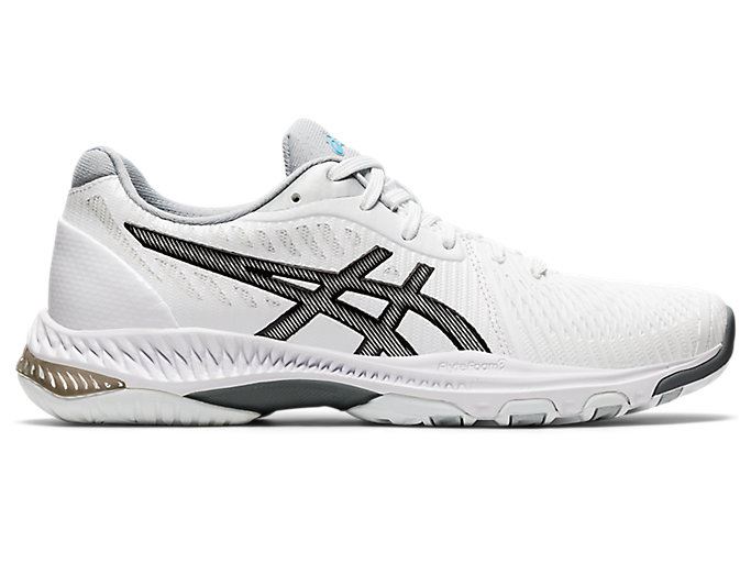 White / Black Asics NETBURNER BALLISTIC FF 2 Women\'s Volleyball Shoes | UIRG8513