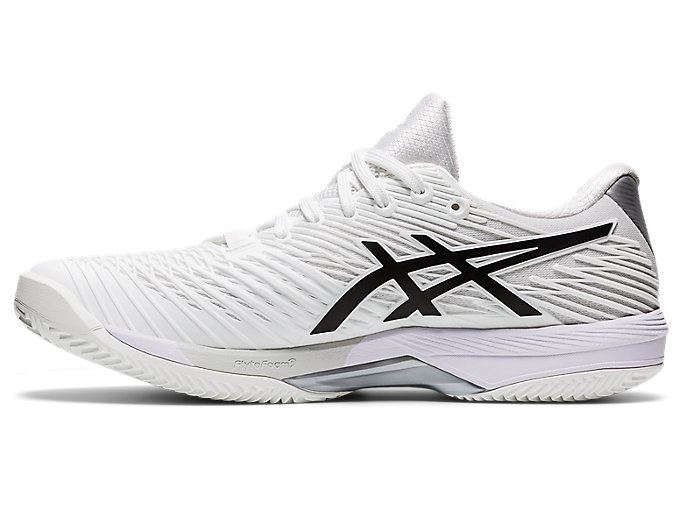 White / Black Asics SOLUTION SPEED FF 2 CLAY Men's Tennis Shoes | BQBZ2086