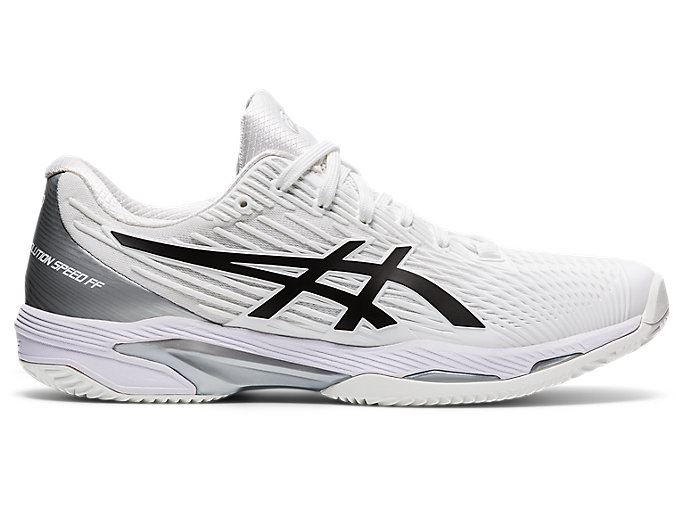 White / Black Asics SOLUTION SPEED FF 2 CLAY Men's Tennis Shoes | BQBZ2086