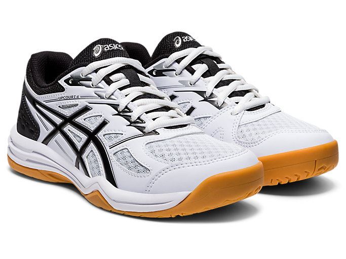 White / Black Asics UPCOURT 4 GS Kids' Sneakers | OPOR7437